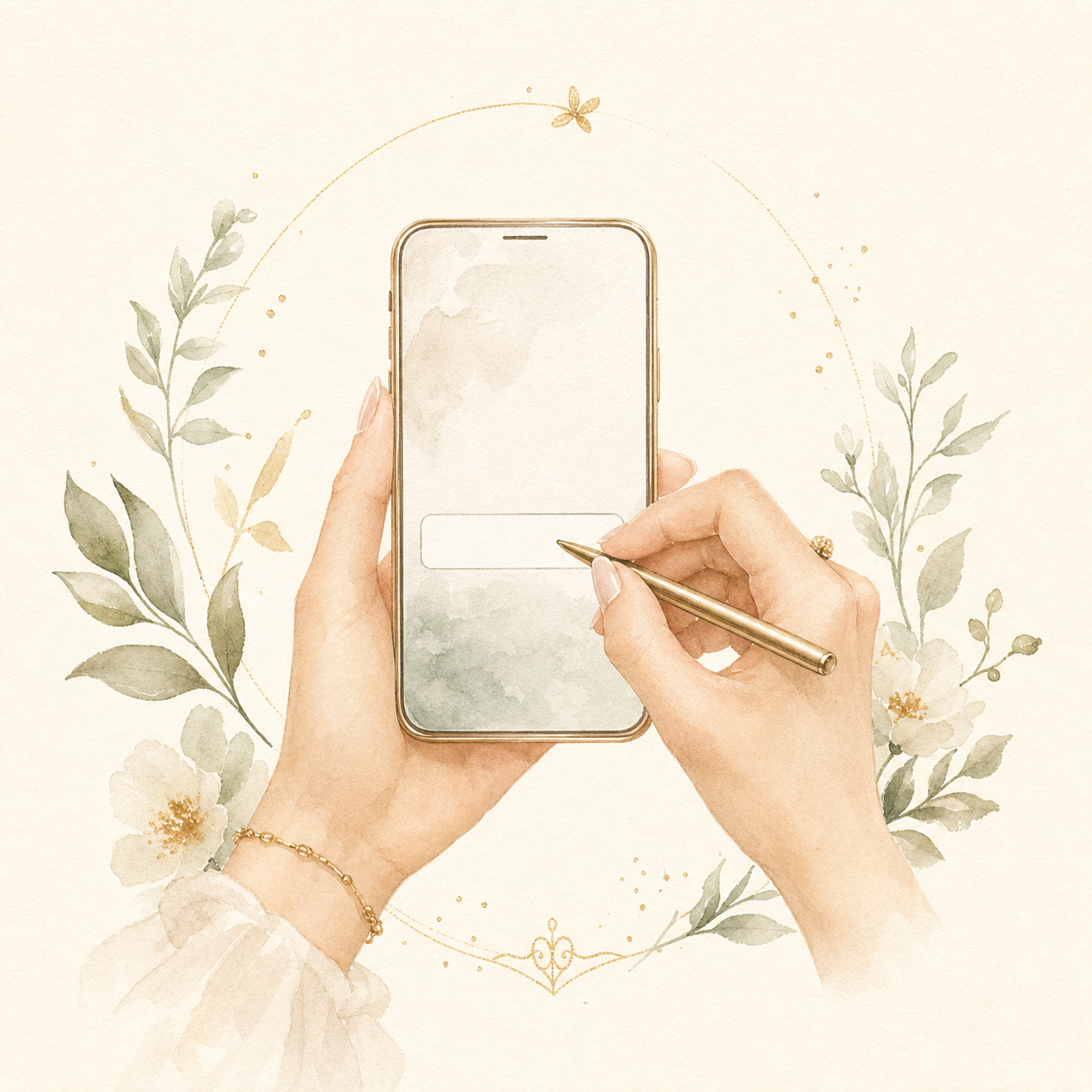 Mano che inserisce il nome in un telefono